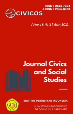 					View Vol. 6 No. 2 (2022): Jurnal Civicos Vol 6 No 2 Tahun 2022
				